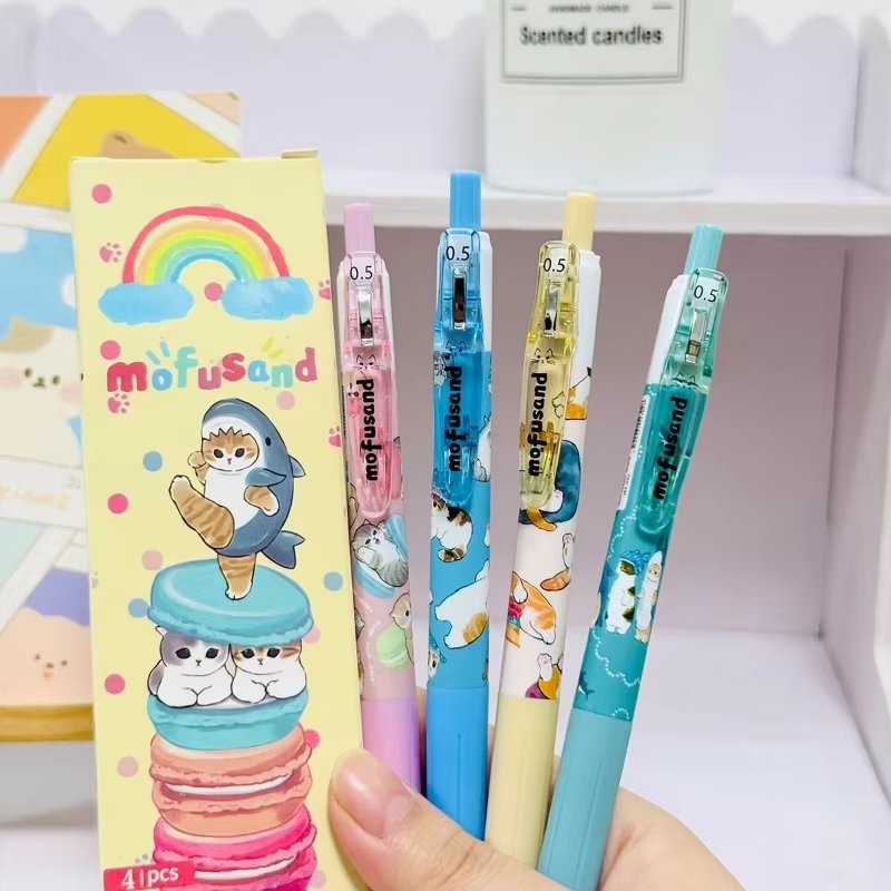 Anime Merchandise Types - 4 szt. kreatywnych, uroczych długopisów z