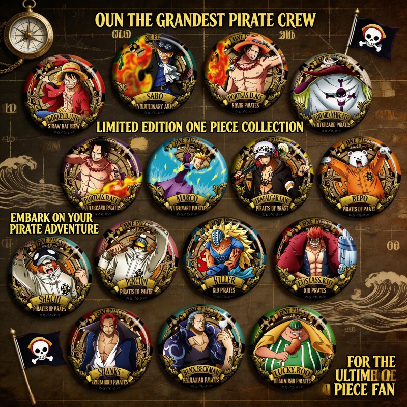 Anime Merchandise Types - Przypinka Anime ONE PIECE Typ C,