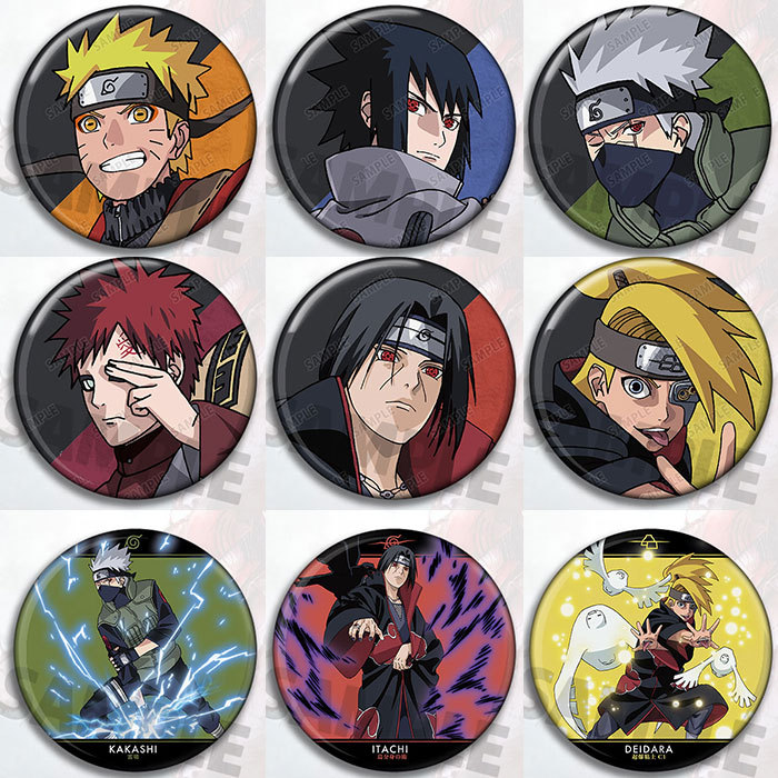 Anime Merchandise Naruto - Zestaw przypinek anime Naruto Kakashi Sasuke
